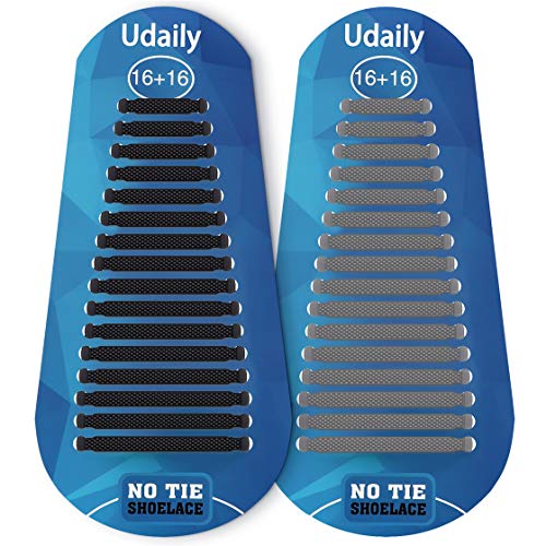 Udaily No Tie Shoelaces for Kids and Adults, Elastic Silicone Shoe Laces for Sneaker