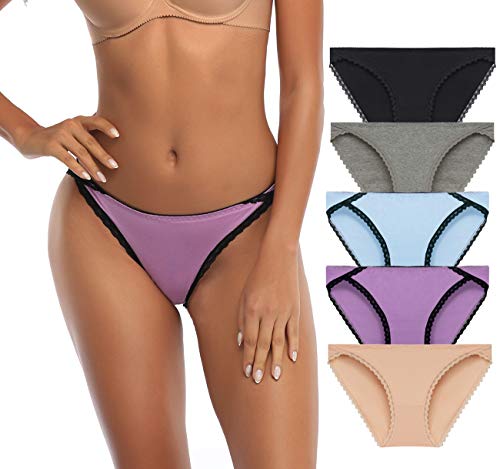 QOVOQ Womens Underwear, Stretch High Cut Full Coverage Hipster Soft Cotton Active Sport Briefs Ladies Panties for Women