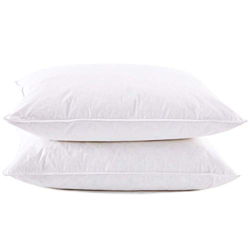 Book Cover puredown Premium White Goose Feather and Down Pillow Set with Luxury Pillow 500 Fill Power, Set of 2 King Size