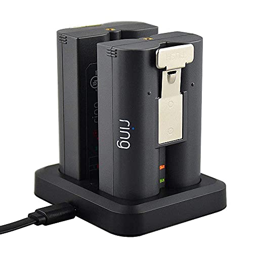 Battery Charger for Ring Rechargeable Battery,Dual Ring Battery Charger Station for Ring Spotlight Cam Battery,Ring Video Doorbell 2/3/4,Ring Stick Up Cam Battery (Ring Batteries NOT Included)