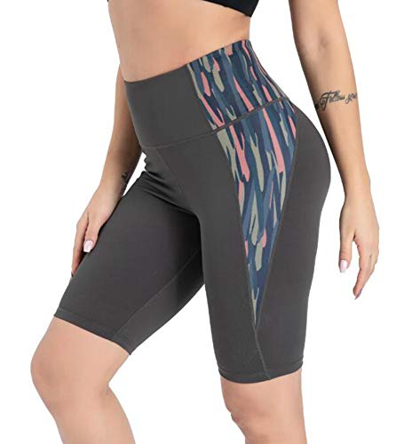 DILANNI Workout Shorts,Soft Compression Training Shorts,High Waisted Yoga Shorts for Women Non See-Through Dark Grey S