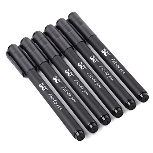 Book Cover Mr. Pen - 6pc felt tip pens, black, 0.7mm tip