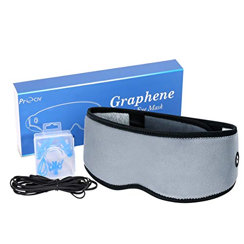 Eye Mask for Sleeping, Graphene Heated Eye Mask - Upgrade USB Sleep Mask for Relieve Eye Stress, Adjustable Temperature&Time Control, Eye Blinder for Dry Eyes, Puffy Eyes, Tired Eyes