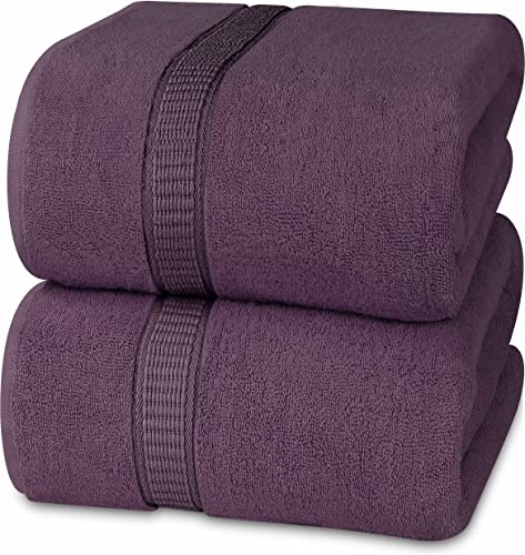 Book Cover Utopia Towels - Luxurious Jumbo Bath Sheet 2 Piece - 600 GSM 100% Ring Spun Cotton Highly Absorbent and Quick Dry Extra Large Bath Towel - Super Soft Hotel Quality Towel (35 x 70 Inches, Plum)