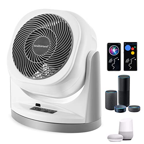 Book Cover Fan, Phone Voice Control Oscillating Fan, Alexa Google Home Remote Control Floor Fan, WiFi Smart Desk Fans Oscillating, SmaInHand Box Fan, Air Circulator Fan Quiet, Cooling Room Bedroom AC Home Rotating Small Table Bed Electric Desktop Office Co