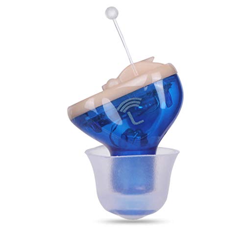 Hearing Amplifier for Seniors Adults Noise-Cancelling - Elderly Listening Assistance Device Products Invisible Voice Sound Amplifiers Hearing Aid Cleaning Brush Included for Left Ear (Blue)