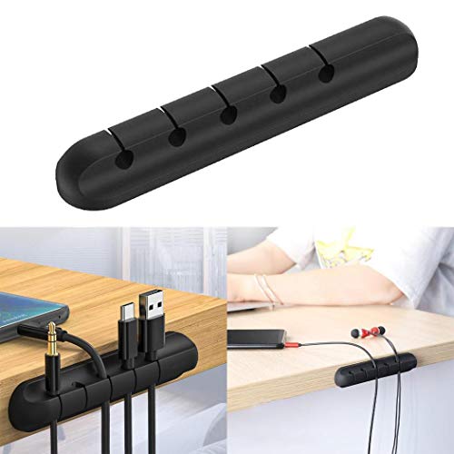 SMILICA Durable Silicone Self-Sticking Desktop Cable Winder Cord Organizer Protector Cable Sleeves
