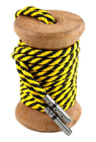 Whiskers Laces Nylon/Poly Weave Striped Shoelaces for Men's Dress Shoes with Metal Tips