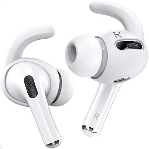 Book Cover Proof Labs 3 Pairs AirPods Pro Ear Hooks Covers [Added Storage Pouch] Accessories Compatible with Apple AirPods Pro (White)