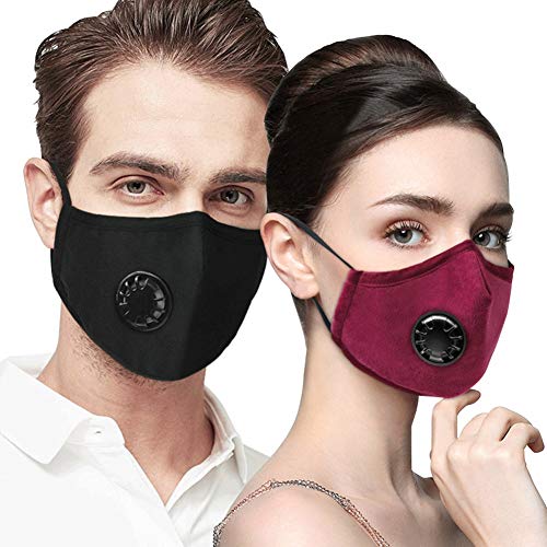 Anti PM2.5 Breathing Mask Cotton Haze Valve Anti-dust Mouth Healthy Mask Activated Carbon Filter Respirator Mouth-Muffle Mask (Black)