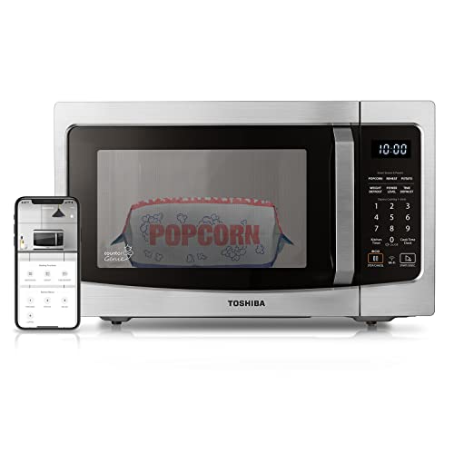 Book Cover Toshiba ML-EM34P(SS) Smart Countertop Microwave Oven Compatible with Alexa, Humidity Sensor and Sound on/Off Function, 1100W, 1.3 Cu. ft, Stainless Steel