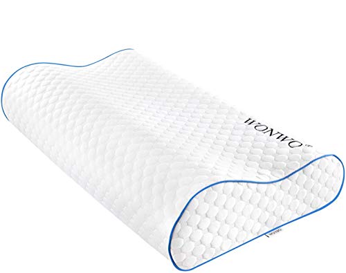 Book Cover Wonwo Memory Foam Pillow, Contour Neck Cervical Pillows for Neck Pain, Back, Stomach, Side Sleepers, CertiPUR-US Bed Pillow for Sleeping