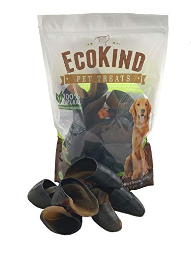 EcoKind Pet Treats Cow Hooves for Dogs - Natural Dog Chew Hoof Pack - Hooves for Dogs - Safe and Delicious Beef Hooves - Hollow Design Can Be Filled w/Peanut Butter 4"-6" Long Chews (5 Hooves)