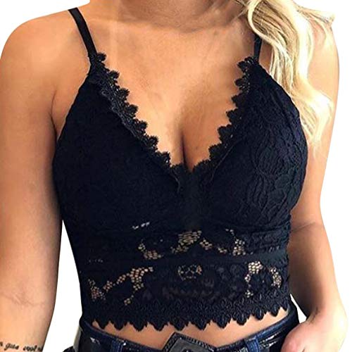 TooTu Women Floral Lace Bralette Padded Breathable Sexy Racerback Bra V-Neck Underwear Sleepwear Push Up Bra Tops