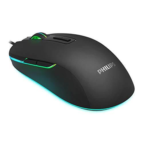 Book Cover PHILIPS RGB Wired Gaming Mouse, 7 Programmable Buttons, Adjustable DPI, Comfortable Grip Ergonomic Optical PC Computer Gamer Mice