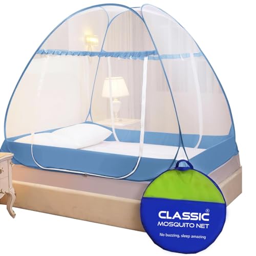 Classic Mosquito Net Foldable for Double Bed|King Size|Queen Size… (King Size, Blue)