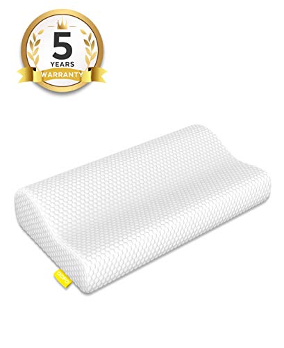 Book Cover OOFO Memory Foam Pillow Adjustable Cervical Bed Pillow Cover for Neck and Shoulder Pain Contour Pillow Neck Support for Back, Stomach, Side Sleepers