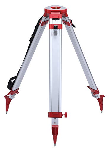 Surveying Tripod, Aluminum Survey Tripod With 5/8-Inch 11-Threaded Flat Head Quick Clamp for Total Station Theodolite Auto level