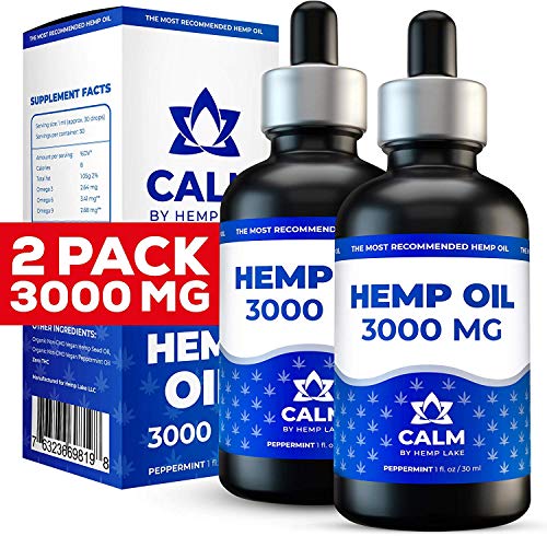 Book Cover (2-pack) Hemp Oil for Pain, Arthritis and Anxiety Relief - 3000 MG - Pure Organic Extract - Helps with Sleep, Stress & Hair Grown, Natural Peppermint Drops - Rich in Vitamins B, C, E & Omega 3, 6, 9