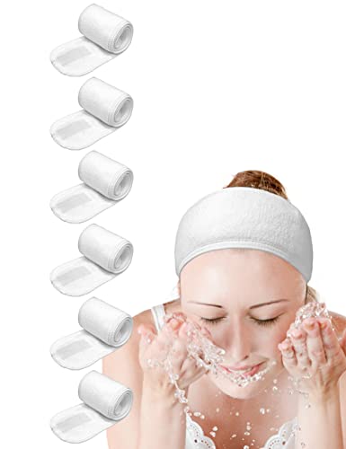 Book Cover Spa Headband Hair Wrap EUICAE Sweat Headband Head Wrap Hair Towel Wrap Non-slip Stretchable Washable Makeup Headband for Face Wash Facial Treatment Sport Fits All White