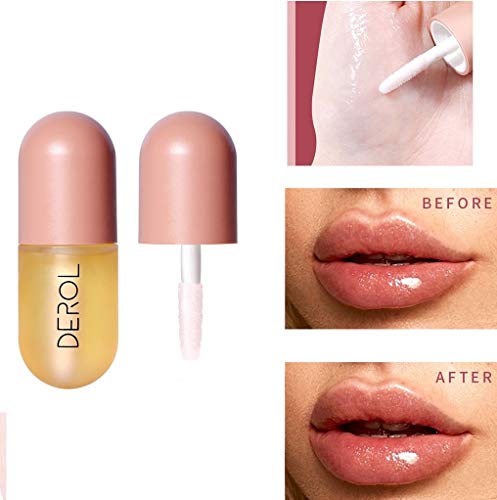 Book Cover Kidirt Natural Lip Enhancer - Botanical Lip Gloss Plant Extracts Plumping Lip Serum Instant Lip Plumper with Fast Acting Peptides 10s - Moisturizing Serum Complex (Lip Plumper)