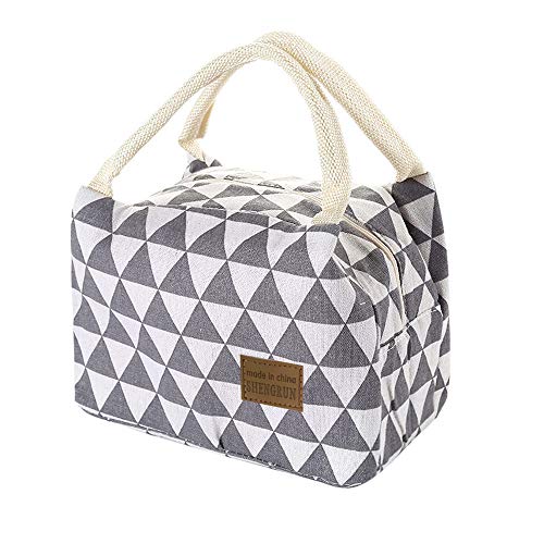 Kiranly Lunch Bag Cooler Bag for Women resuable Lunch Tote Canvas Lunch Box 21X14X15 cm