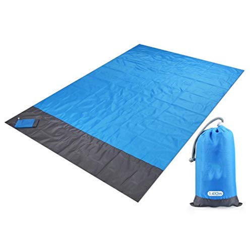 Book Cover SMILICA Picnic Mats Outdoor Tents Lawn Mats Outing Picnic Cloth Cots -  Blue -  One Size