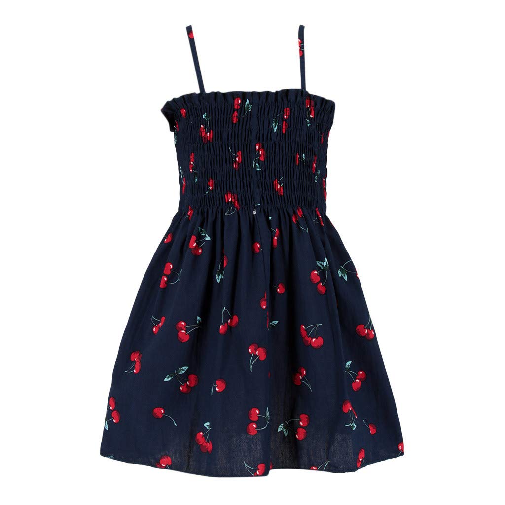 Yikey Little Girls Dress, Toddler Kids Baby Summer Dresses Spaghetti Strap Sundress