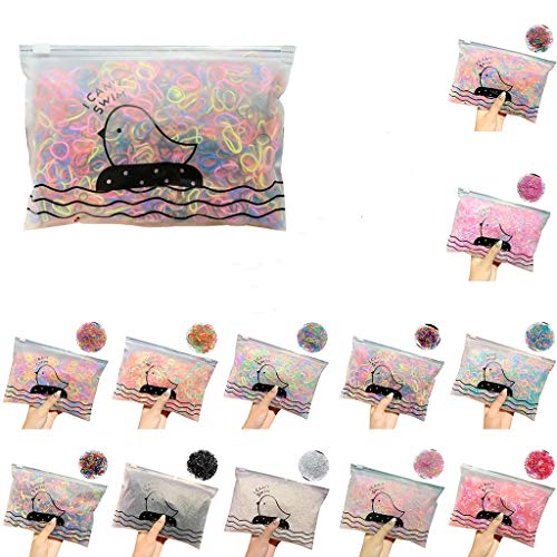 Sendke Pack of 1000 Girl Mini Rubber Bands Soft Colorful Elastic Hair Bands No Damage Multi Candy Deep Color Hair Ties Hair Bands Accessories for Kids Hair Braids