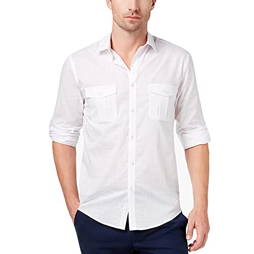 JEKAOYI Button Down Short Sleeve Linen Shirts for Men Summer Casual Cotton Spread Collar Beach Shirts