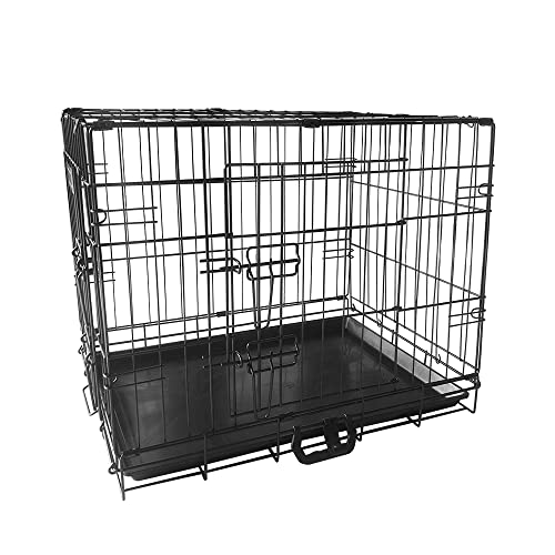Dog Crate for Small Dogs, Dog Cage for Medium Dogs Indoor with Double Doors, Removable Tray and Handle, Signzworld Dog Kennel Indoor Foldable Puppy Crate(24 inch)