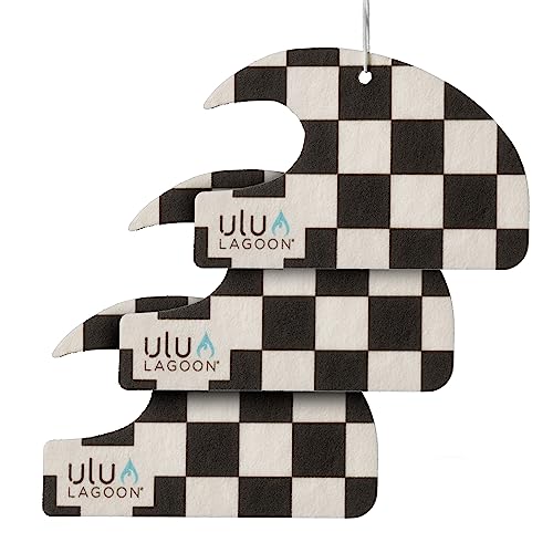 ulu Lagoon Hanging Car Air Freshener | Tropical Beach Coconut Surf Wax Scent Mini Wave | Long Lasting Car Freshener, Closet and Beyond | Made In USA