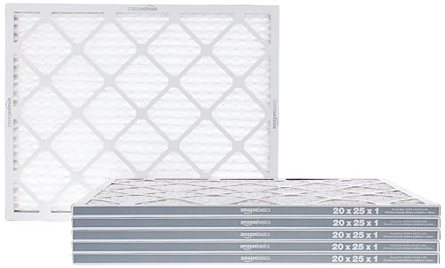 Amazon Basics 20x25x1 Air Filter 6-Pack, MERV 11 AC Furnace Filters, Dust, Pet, Allergy Control, Electrostatic, Removes Lint (Actual Size: 19.75" x 24.75" x 0.75")