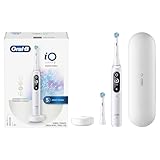 Oral-B Rechargeable Electric Toothbrush, iO7 Adaptable Clean, 5 Cleaning Modes, Visual Pressure Sensor to Protect Gums, Charging Travel Case, 2 Brush Heads, White