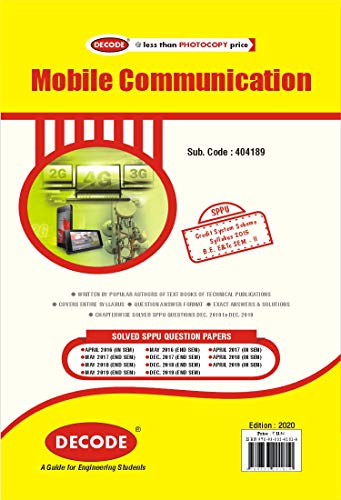 Mobile Communication for SPPU 15 Course (BE - II - E&Tc - 404189) - 2020 Edition (DECODE)