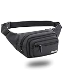 GoTrippin by Destinio Waist Bags for Men Women- Premium Stitching, Branded Zippers, Waterproof Pocket, RFID Safe- Large Fanny Pack for Hiking Travel, Money Belt (Polyester, Black)