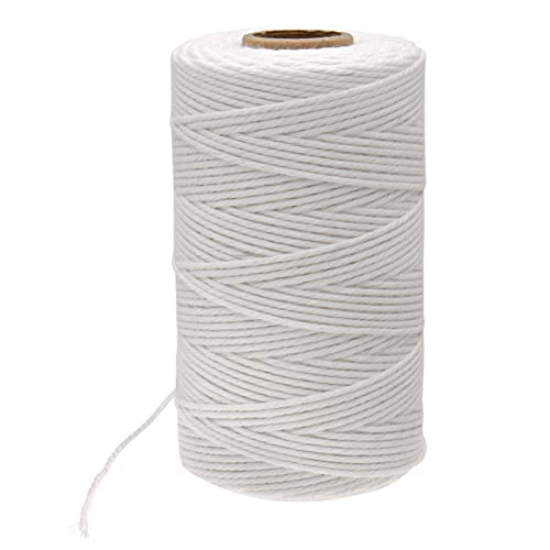 G2PLUS 100M White Cotton String Twine, 2MM Cotton Bakers Twine, 3 Ply Craft Cotton Thread Durable Twine Perfect for Baking, Butchers, DIY Crafts and Handmade