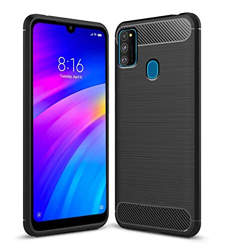 Book Cover Amazon Brand - Solimo Soft & Flexible Rubber Hybrid Back Cover for Samsung Galaxy M30s / M21 (Black)