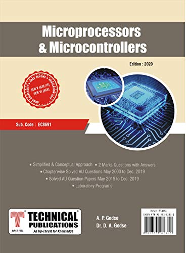 Microprocessors & Microcontrollers for BE Anna University R17 CBCS (V-CSE /IT- EC8691) – 2020 Edition
