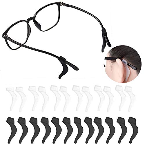 HKIDEE Eyeglass Ear Grip, Anti - Slip Comfortable Silicone Elastic Eyeglasses Retainers For Sunglasses Reading Glasses Eyewear, Sport Eyeglass Strap, 12 Pairs