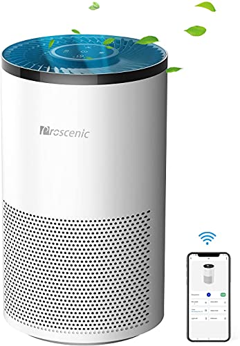 Book Cover Proscenic A8 Air Purifier for Home Large Room, CADR 220 m³/h, H13 HEPA Filter 4-Stage Filtration for Pet Smoker, Up to 1290 Sq. Ft, WiFi Air Cleaner for Home Living Bedroom Large Room Office