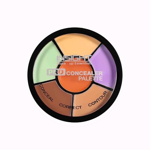 INSIGHT Pro Concealer Palette - Shade Corrector | Makeup Wheel for Face | Satin–Matte Finish | 3-in-1 Conceal, Contour & Correct | Waterproof | Full Coverage | 15gm
