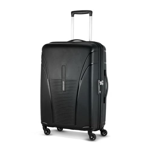 American Tourister Ivy Polypropylene 68 cms Black Hardsided Check-in Luggage (FO1 (0) 09 002), Black, Check-In 24-Inch, Hardside Luggage with Spinner Wheels