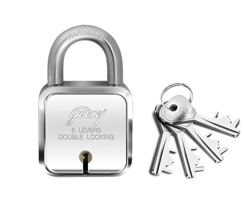 Godrej Square Padlock 6 Levers - 4 Keys
