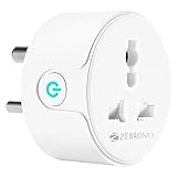 Zebronics ZEB-SP110, Smart Wi-Fi Plug Compatible with Google Assistant & Alexa, Supports Upto 10A and Comes with a Dedicated APP That Features Scheduled Control.