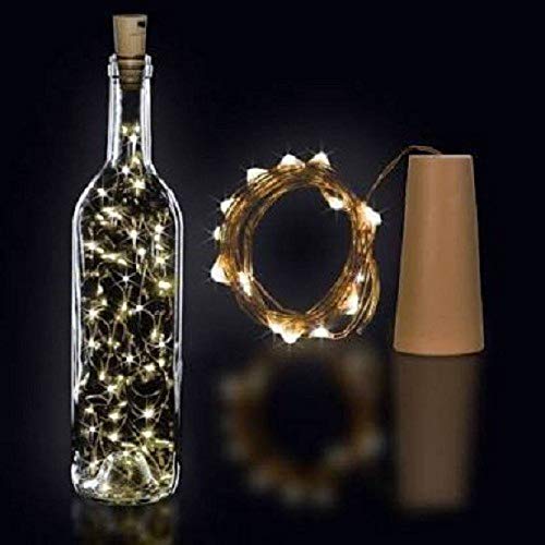 Book Cover PESCA 20 LED Wine Bottle Cork Lights Copper Wire String Lights 2M Battery Operated Wine Bottle Fairy Lights (Warm White 1 Unit)â€¦