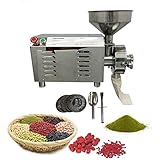 TECHTONGDA Commercial Grinding Machine for Grain Stainless Steel Grain Mill Electric Grain Grinder Industrial Flour Milling Machine, Production 30-60kg/h, for Dried Materials Soybean Spice Coffee Bean