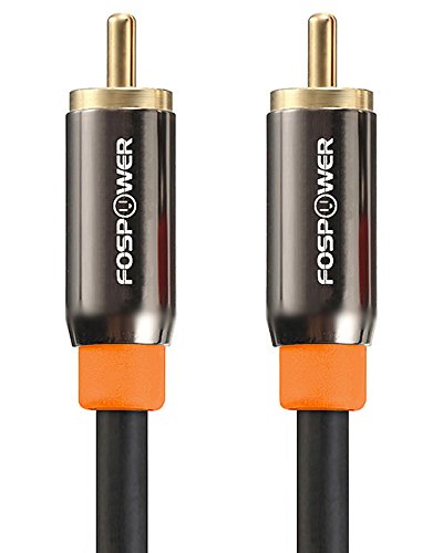 FosPower Digital Audio Coaxial Cable [24K Gold Plated Connectors] Premium S/PDIF RCA Male to RCA Male for Home Theater, HDTV, Subwoofer, Hi-Fi Systems