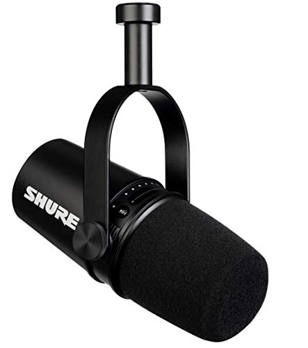 Book Cover Shure MV7 USB Podcast Microphone for Podcasting, Recording, Live Streaming & Gaming, Built-In Headphone Output, All Metal USB/XLR Dynamic Mic, Voice-Isolating Technology, TeamSpeak Certified - Black