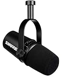Shure MV7 USB Podcast Microphone for Podcasting, Recording, Live Streaming & Gaming, Built-in Headphone Output, All Metal USB/XLR Dynamic Mic, Voice-Isolating Technology, TeamSpeak Certified - Black